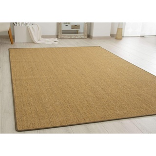 Steffensmeier Sisal Teppich Acapulco - gekettelter Sisalteppich aus 100% Sisal in Kork-Braun, Größe: 160x160 cm