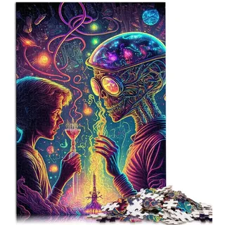 Alien Monster für Erwachsene Puzzles 1000 Teile Holzpuzzle für Erwachsene Family Impossible Puzzle29,5" x 19,7"/75 * 50cm.