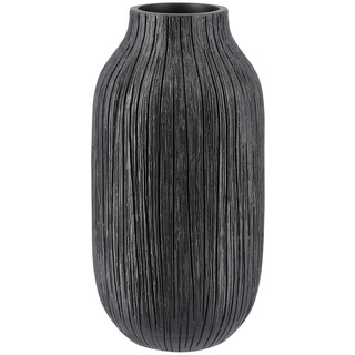 Deko Vase , schwarz , Polyresin (Kunstharz) , Maße (cm): H: 25,5  Ø: 13.5
