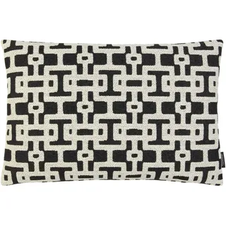 Rohleder Home Collection Kissen - Metro - Dusk - 60 x 40 cm - Kissen in angesagtem Grafikmuster- kontrastreiche Farbtöne Schwarz und Weiß- Made in Germany