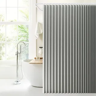 DSSHENGDS Anpassbar Badezimmer aus wasserdicht beschwerer duschvorhang,faltbar Vorhang dusche,für Badewanne Bad Schlafzimmer-Gray- 220x220cm