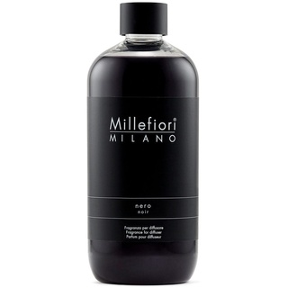 Millefiori 7RENR Nero Nachfüllflasche 500 ml für Raumduft Diffuser Natural, Plastik, Schwarz, 12.5 x 6.5 x 17.7 cm