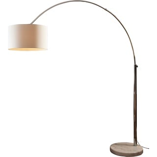 Bogenlampe SALESFEVER "Peteris" Lampen Gr. Ø 35 cm Höhe: 210 cm, weiß (weiß, chromfarben) Bogenlampen