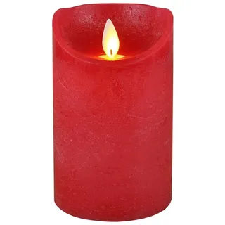 Coen Bakker Deco BV LED-Kerze LED Echtwachskerze Kerze 10 / 12,5 / 15 cm Timer Ø 7,5cm Wachskerze (1-tlg), große Farb- und Größenauswahl, Echtwachskerzen mit Timerfunktion rot Ø 7.5 cm x 15 cm