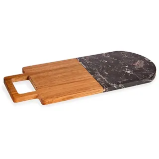 San Ignacio KINVARA – Schneidebrett aus Holz und Marmor in Schwarz, 38 x 18 cm
