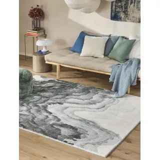 benuta pop Waschbarer Kurzflor Teppich Mara Grau 200x300 cm - Moderner Kurzflor-Teppich für Wohnzimmer