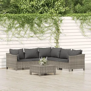 vidaXL Garten-Lounge-Set 6-tlg. grau