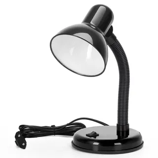 Aigostar Vintage Schreibtischlampe, Retro Tischlampe mit Stecker, ohne Glühbirne, kompatibel mit LED-Glühbirnen Modell E27, verstellbare Lampensäule, Schwarz