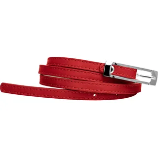 Caspar Taillengürtel GU296 schmaler Damen Ledergürtel rot 95 für Körperumfang 94-98 cm
