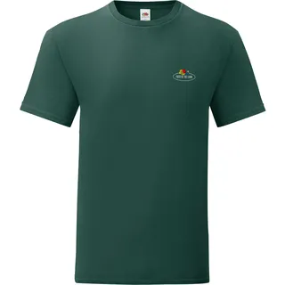 Fruit of the Loom Iconic 150 T-Shirt mit Vintage-Logo auf der Brust, waldgrün - Vintage-Logo klein, M