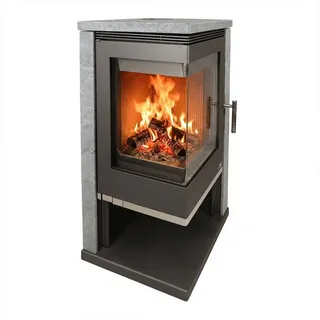 ABX Kaminofen Eck Admiral II Speckstein, 7 kW grau