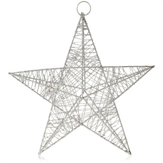 COM-FOUR® Deko Stern Weihnachten - Weihnachtsdekoration Stern zum Aufhängen - Weihnachtsstern aus Metall mit Pailletten - Deko Hänger
