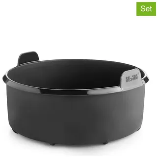 Ibili 2er-Set: Heißluftfritteusen-Backform in Schwarz - Ø 16 cm