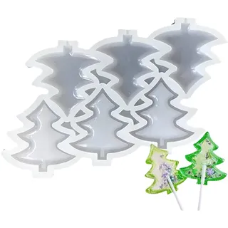 Ericetion Weihnachten Silikon Lollipop Formen Süßigkeiten Formen Schokolade Lollypop Sauger Form Weihnachtsbaum Silikon Fondantformen Für Weihnachtsfeiern