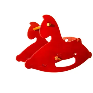 Schaukelpferd aus Holz (rot) / rocking horse