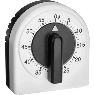 TFA Analoger Küchen-Timer Eieruhr Weiß-Schwarz 60 Minuten