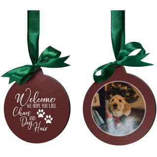 Persönliche Weihnachtsanhänger mit eigenem Bild - Christbaumschmuck für Hund Katze Lieblingsmenschen - Weihnachtskugeln mit Foto - Baumschmuck aus Holz