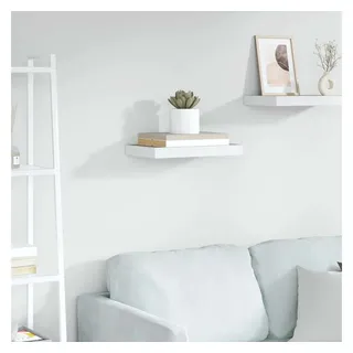 furnicato Wandregal Schweberegal 50x23x3,8 cm in Eiche und Weiß aus Waben-MDF und Metall, 1-tlg., Wandboard mit unsichtbarer Montage und 7 kg Belastbarkeit für Wohnraum braun 23 cm x 3.8 cm x 50 cm