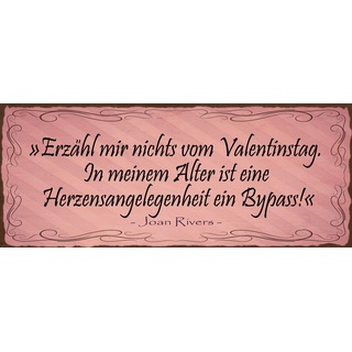 Schatzmix Spruch Erzähl Mir Nichts vom Valentinstag Metallschild Wanddeko 27x10 cm tin Sign Blechschild, Blech, Mehrfarbig