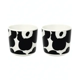 Marimekko - Oiva Unikko Becher (2er-Set), 200 ml, schwarz / weiß
