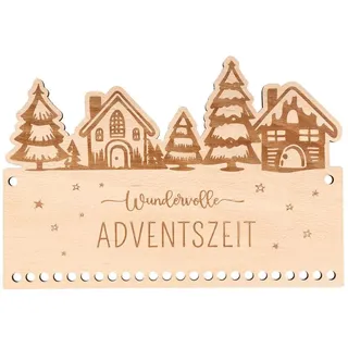 Spruchreif® Adventskalender Holz-Adventskalender zum Befüllen, Geschenk für Weihnachten