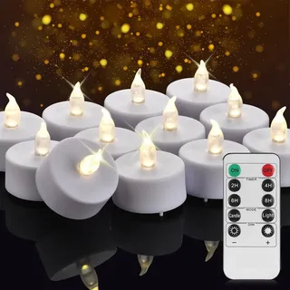 Nancia LED Teelichter mit Fernbedienung Timer, flackernde, flammenlose Kerzen, langlebig über 400 Stunden, batteriebetrieben, Heimdekoration, saisonale und festliche Feiern. (Warm Weiß, 5pack)