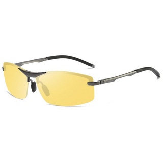 PACIEA Sonnenbrille Sonnenbrille Sportbrille Herren polarisiert 100% UV400 Schutz Leicht gelb|silberfarben