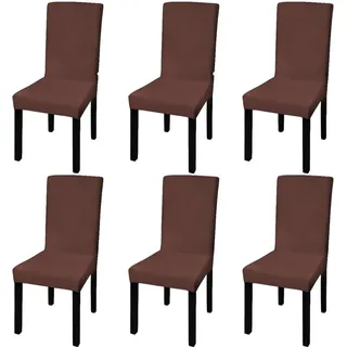 Stretch-stuhlhussen Gerade 6 Stk. Braun
