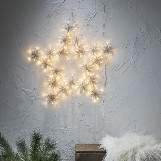 LED Stern Leuchtstern hängend D:60cm f.Außen Weihnachtsdeko Terrasse transparent