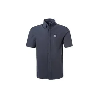 Fred Perry Herren Kurzarmhemd blau, blau, NOS