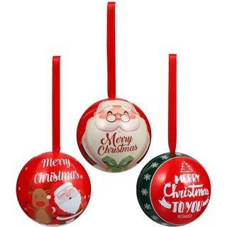 TOYANDONA 3St. Weihnachtskugeln zum Befüllen Christbaumkugeln Rentier Schloss Muster Süßigkeiten Box Kunststoffkugeln Dekokugel Christbaumschmuck für Weihnachten Party Dekoration Ornament