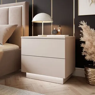 lookway Nachtschrank LINA 55 x 0 x 0 cm Beige