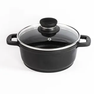Premium Kochtopf mit Titan- und Silber-Metallic-Antihaftbeschichtung – 1,8 Liter Fassungsvermögen, Ø 18 cm – Langlebig, kratzfest, salzresistent – Schnelles & gleichmäßiges Kochen - Sauce-Pot(2,0l)