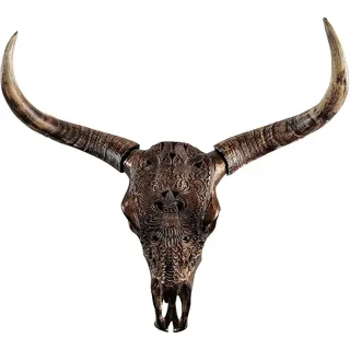 MichaelNoll Wanddekoobjekt Stierkopf Bullenschädel Polyresin Riesig - Wanddeko - Deko - XXL 72 cm