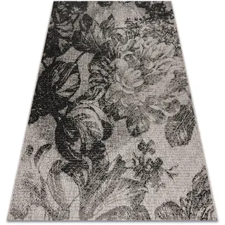 RugsX Floorlux Teppich 120 x 170 cm Beige/Grau/Schwarz/Silber