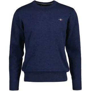 GANT Herren Pullover - CLASSIC COTTON C-NECK, Strickpullover, Rundhals, Baumwolle Jeansblau Melange M