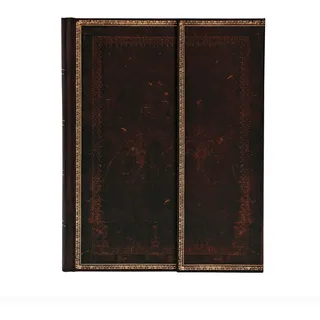 Paperblanks Notizbuch PAPB8447 mit Lesebändchen & Innentasche | Schwarzes Marokkoleder | Ultra (230 x 180 mm) | 144 Seiten | Unliniert