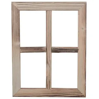 UNUS HOME Wanddekoobjekt Holzfenster Dekoration Altholz grau