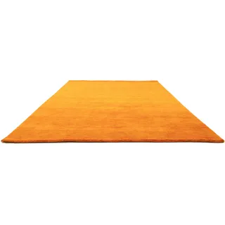 Wollteppich MORGENLAND "GABBEH FEIN UNI" Teppiche Gr. B/L: 250 cm x 350 cm, 18 mm, 1 St., orange Schurwollteppiche reine Schurwolle, uni, Wohnzimmer