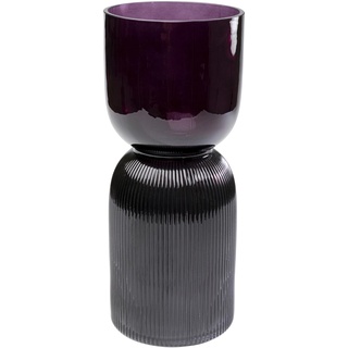 Kare Design Vase Marvelous Duo, Pink/Grau, Deko Vase, Blumenvase, Glas, mundgeblasen, Unikat, 40x17x17 cm (H/B/T)