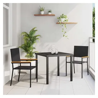 vidaXL Gartenstuhl Stapelstuhl 90 x 0 x 90 cm schwarz/braun 2 St.