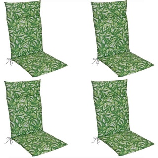 KETTLER Hochlehnerauflage Design 931 Palmenmotiv, (4 St), Gartenstuhlkissen Hochlehner 120x48x6cm, Grün grün