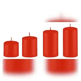 Kopschitz Kerzen 4er Set Adventskerzen abgestuft Paprika Hellrot Ø 6 cm (Höhen 6, 8, 10 und 12 cm)