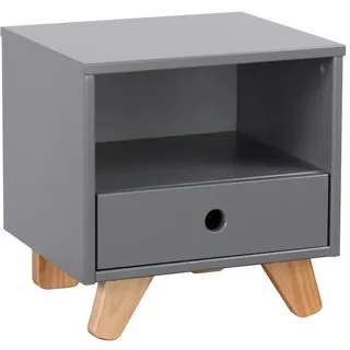 Möbilia Nachtschrank 40 x 40 x 40 cm Grau