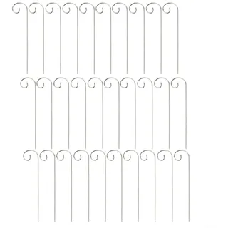 30er Pack Pflanzenetiketten Halter aus 304 Edelstahl, Gartenstecker mit Haken für Beschilderung im Beet und Topf, wetterfestes Markierungssystem, 30 cm lang, silber