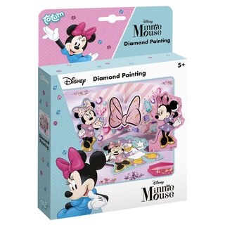 Totum Disney Minnie Mouse Diamond Painting Set für Kinder: Pappkarten und -figuren mit wunderschönen Strasssteinen verzieren, Diamantmalerei - Geschenk für Mädchen