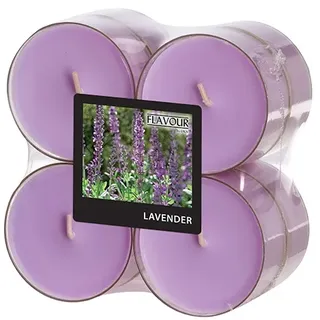 Papstar Maxi-Duftteelichter, Lavendel, Ø 59 mm · 24 mm, "Flavour", 6 x 8 Stück