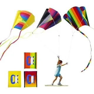 Drachen Kinder Regenbogen Schwänze Einleiner Lenkdrachen 3er Set