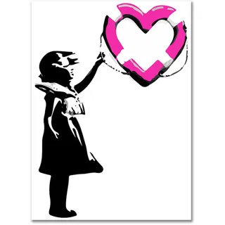 Banksy Leinwand Wandkunst Leinwanddruck Wandkunst Bunte Graffiti-Wandkunst Abstrakte Bunte GemäLde Moderne Kunstwerke FüR Wohnzimmer, BüRo, Wanddekoration, Heimdekoration (30x50cm) 12×20 Zoll