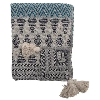 Bloomingville Milas Throw 130 x 160 cm blue